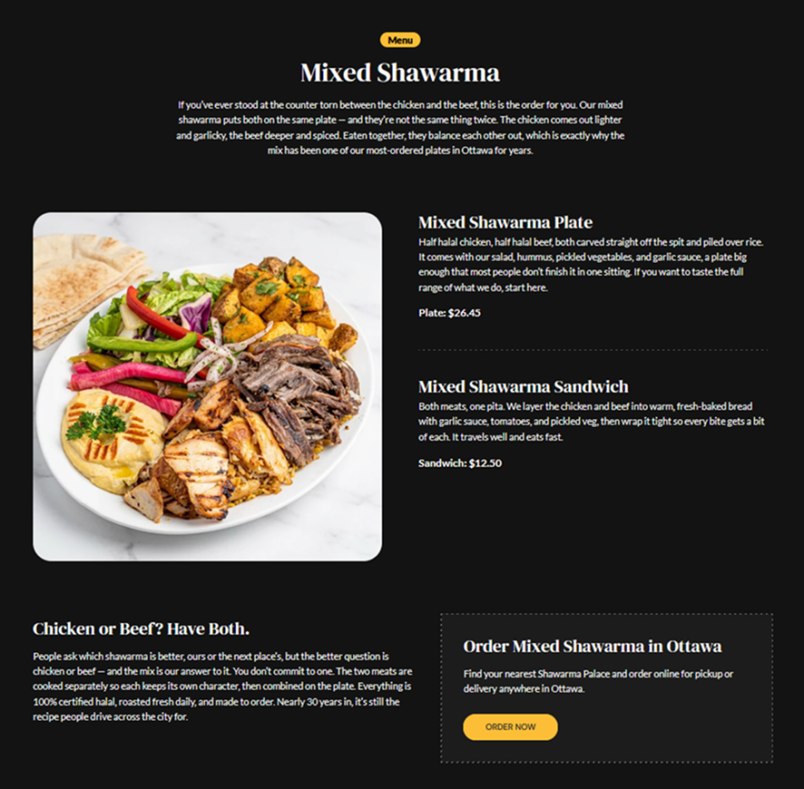 Menu page designs 1