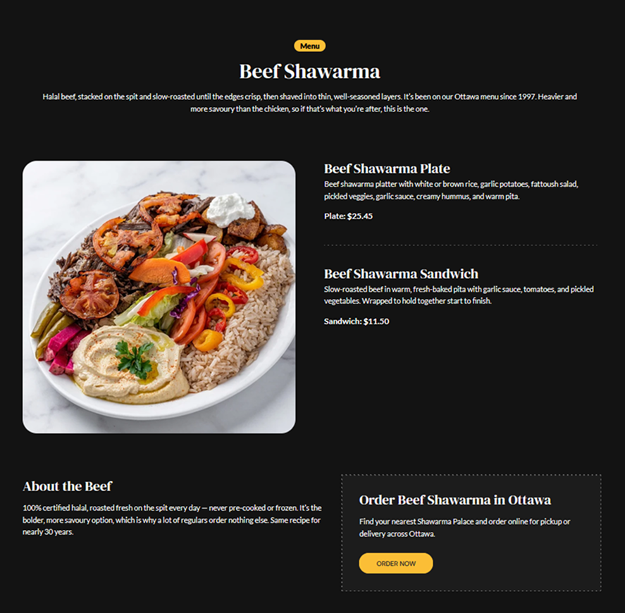 Menu page designs 2